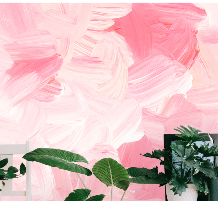 Soyut pastel pembe ve beyaz duvar resimleri - TenStickers