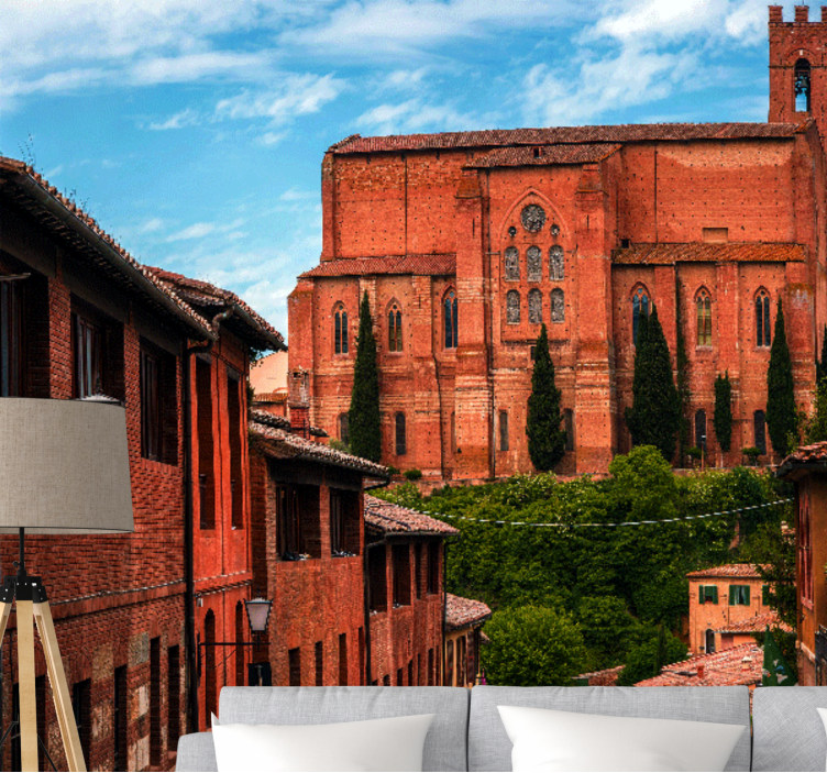 Tarihi toskana katedrali şehir ve ülke duvar resim - TenStickers