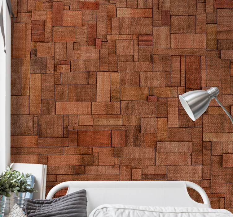 Taş duvar resim dokulu ahşap plakalar - TenStickers