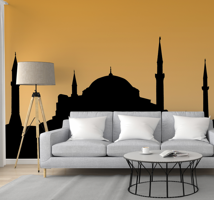 Türkiye eski town silouet duvar resmi - TenStickers