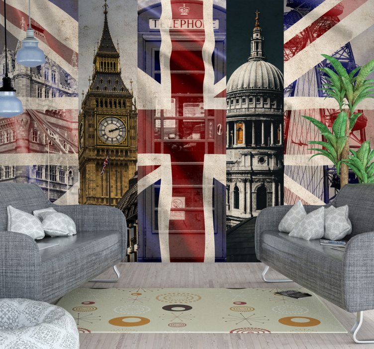 Union jack londra duvar resmi - TenStickers