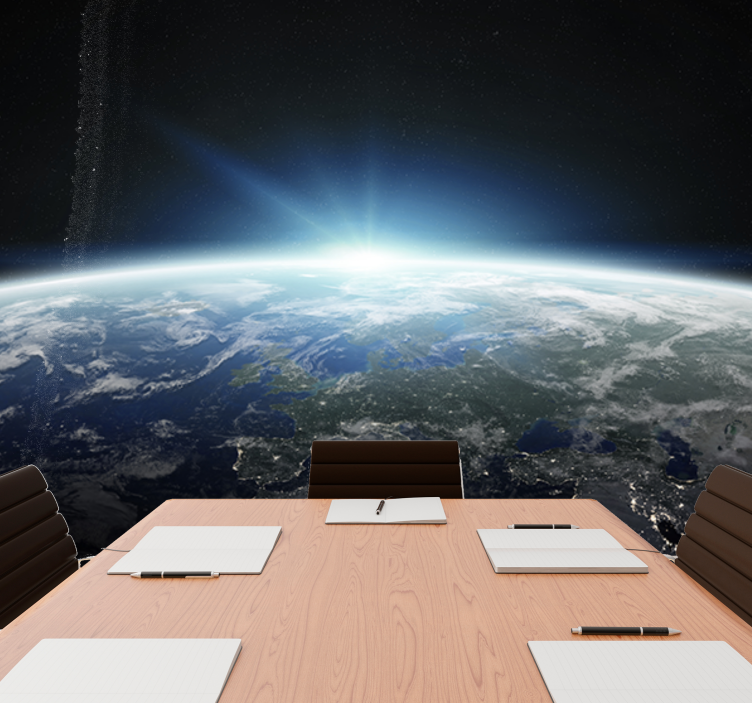 Uzay tasarımı dünya gezegeni uzay duvar kağıdı - TenStickers