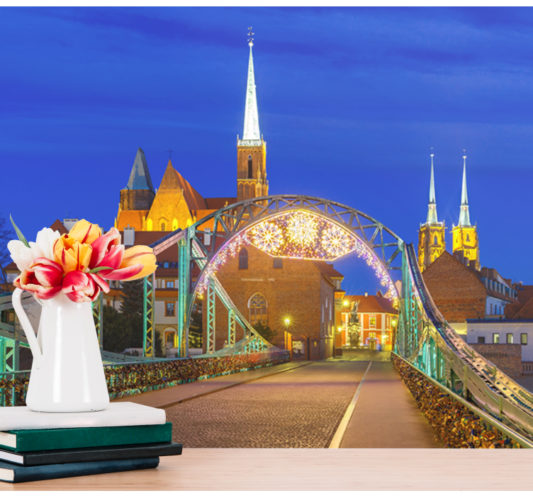 Wrocław köprüsü yol duvar resmi - TenStickers