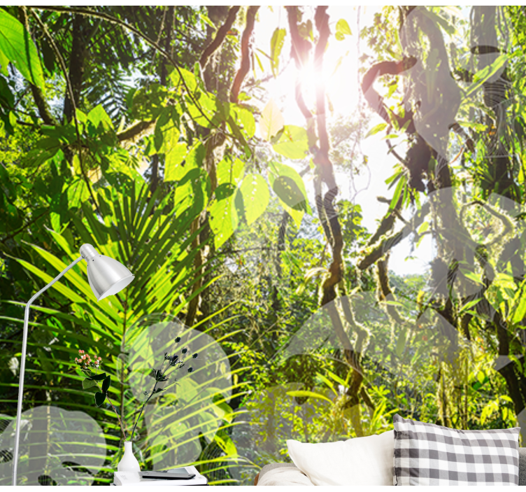 Yemyeşil bir inziva yeri doğa duvar resim - TenStickers