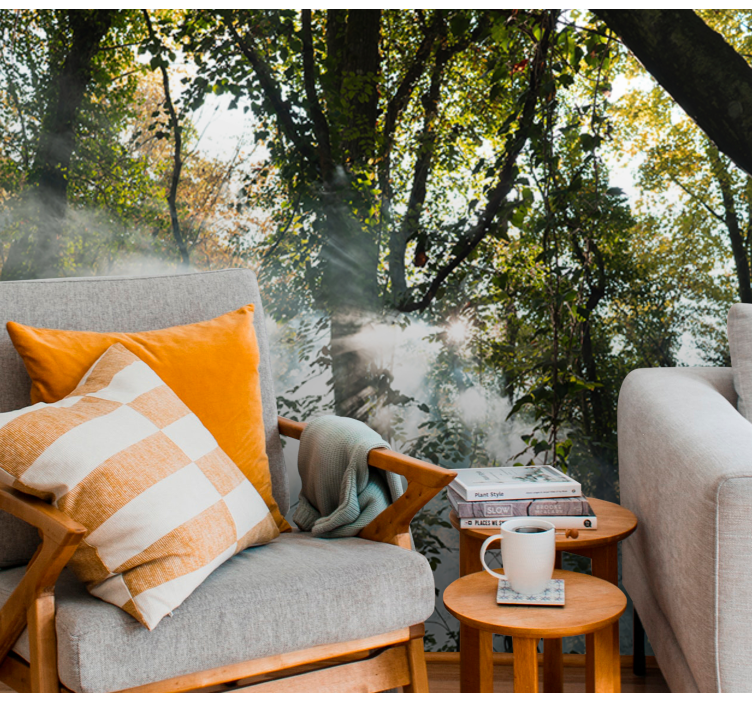 Yeşil kalın orman doğa duvar kağıdı - TenStickers