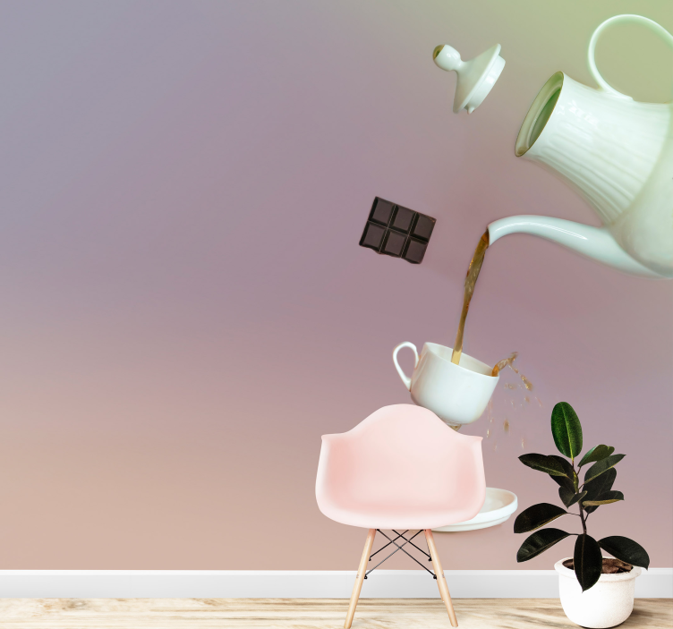 Yüzen çay anları müzik temalı duvar resim - TenStickers