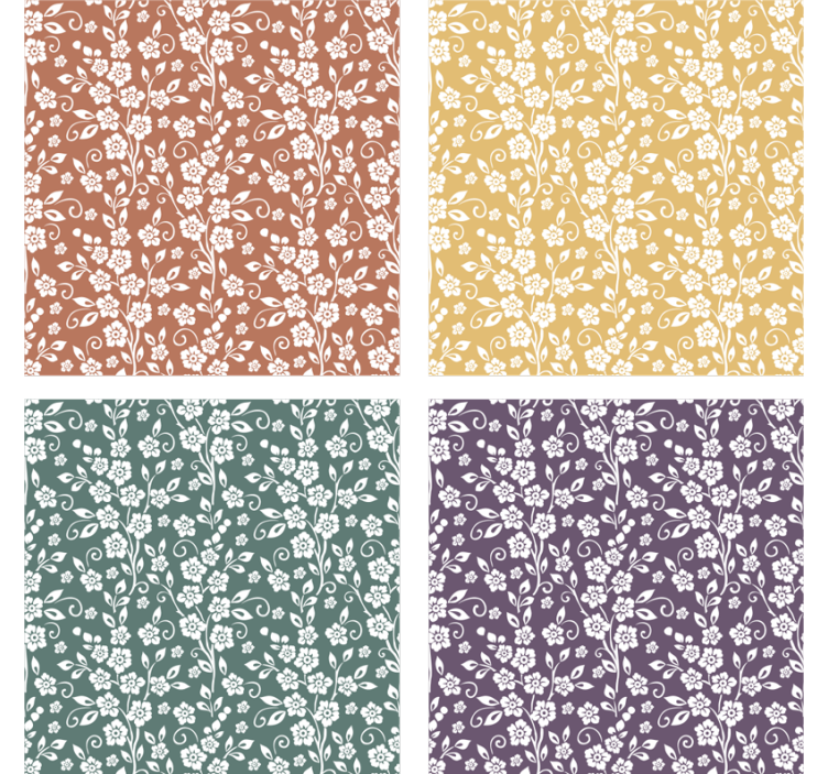 Zarif çiçek deseni bardak altlığı - TenStickers