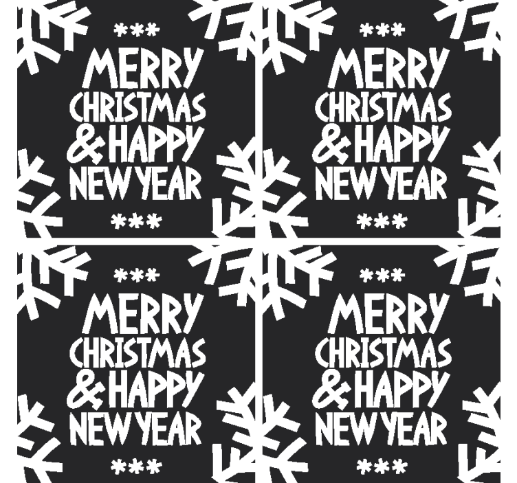 Mutlu noeller ve mutlu yeni yıl bardak altlığı - TenStickers