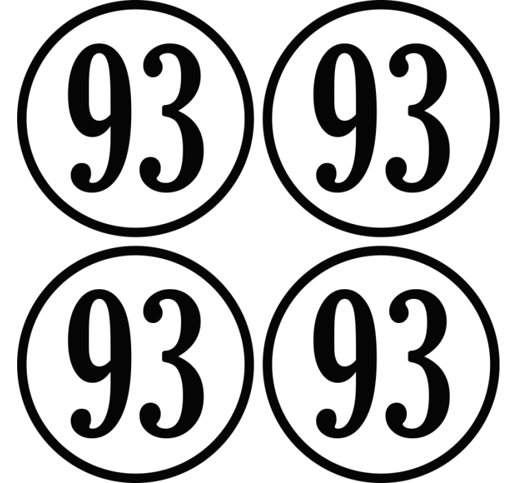 özel sayı yuvarlak kişiselleştirilmiş bardak - TenStickers