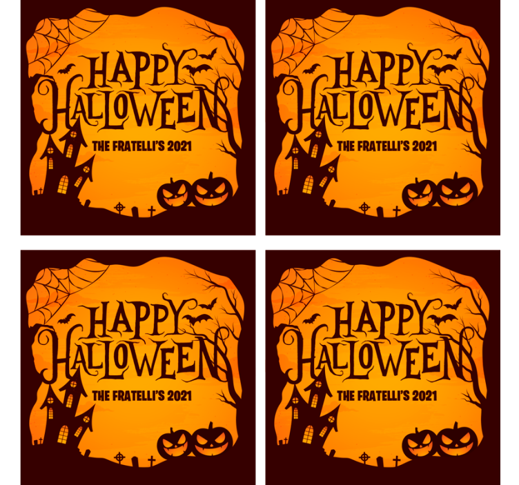 Cadılar bayramı bardak altlığı korkutucu halloween kutlaması - TenStickers