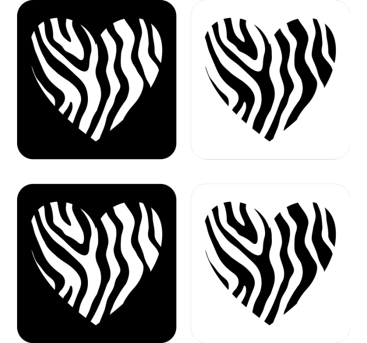 Zebra baskı kalpleri altlığı - TenStickers