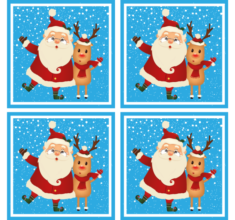 Noel bardak altlığı santa ve ren geyiği - TenStickers