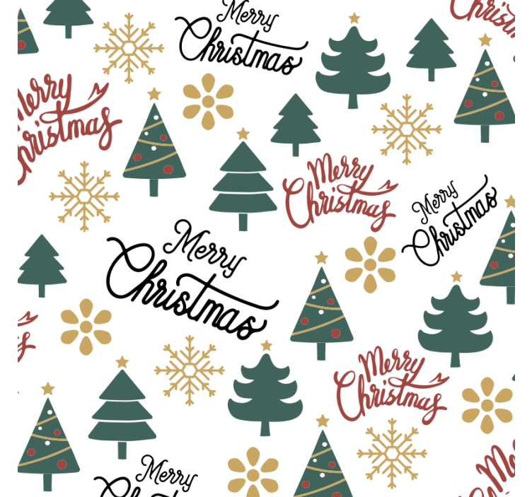 Noel bardak altlığı merry christmas ağaçları - TenStickers