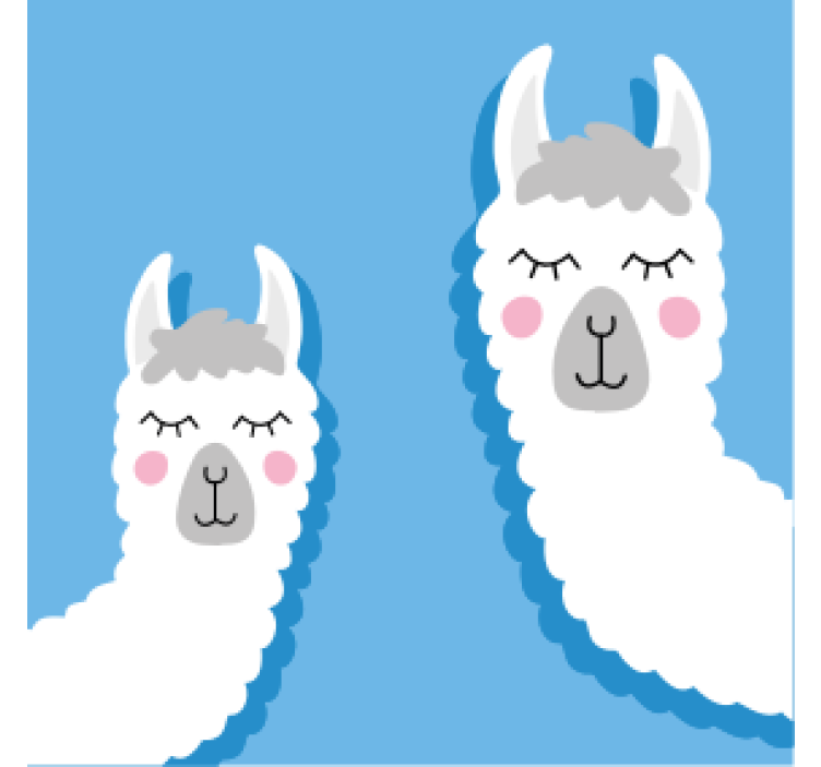 Lama bardak altlıkları içiyor - TenStickers