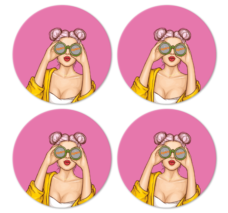 Pop art, kiz, modern, coaster - TenStickers
