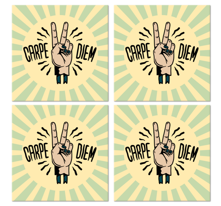 Havalı retro motivasyonel inek bardak altlıkları - TenStickers