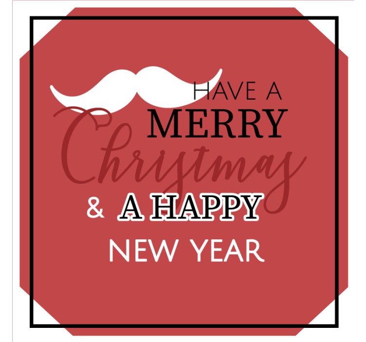 Noel bardak altlığı - neşeli tatil selamları - TenStickers