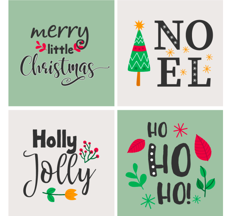 Noel bardak altlığı elfa ho ho grafik - TenStickers