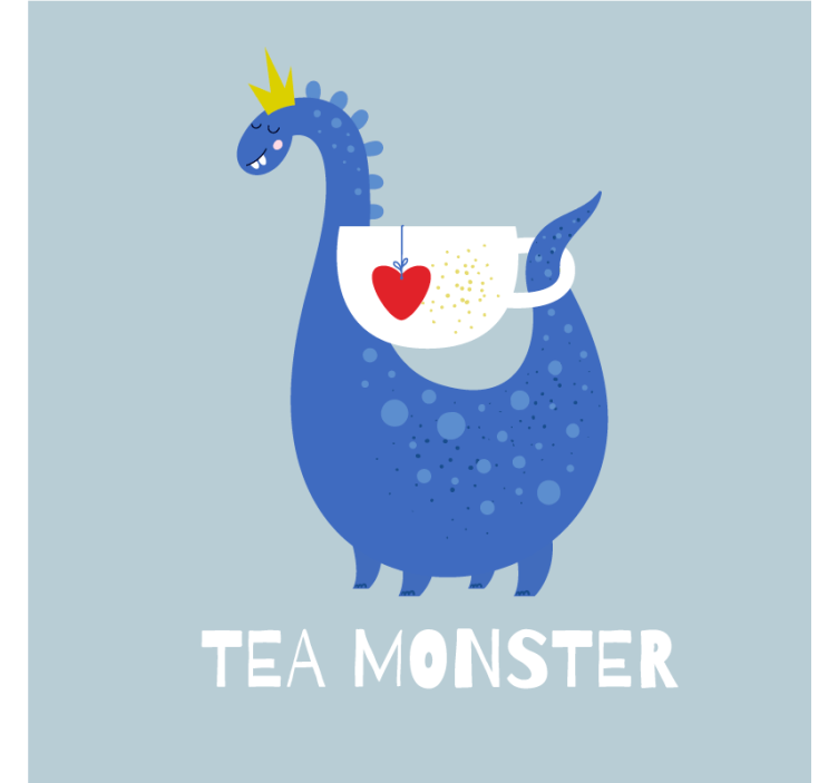 çay canavarı inek bardak altlıkları - TenStickers