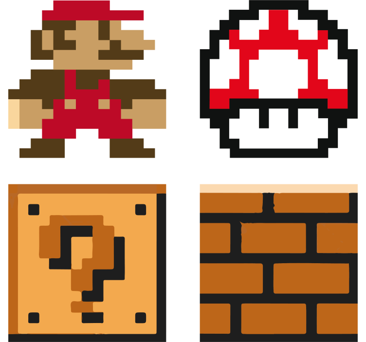 Süper mario temaları geek bardak altlıkları - TenStickers