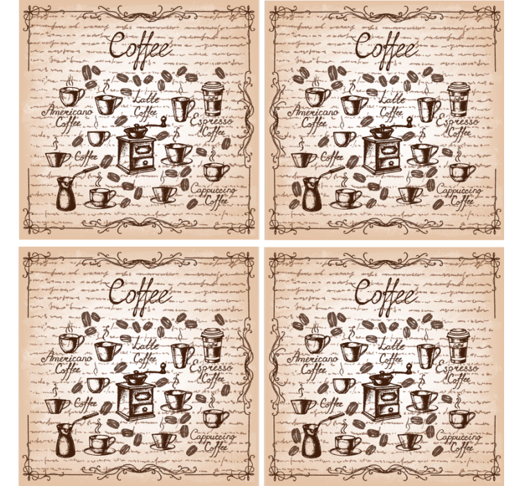 Içecekler vintage coaster ile oymacılık - TenStickers