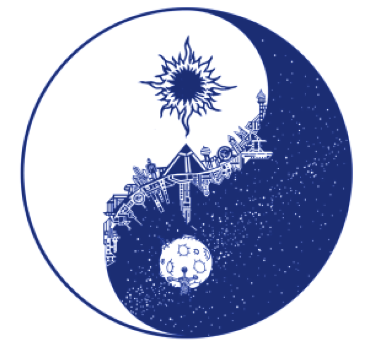 Ying yang sanat modern coaster - TenStickers