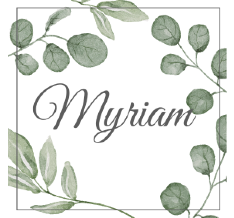 Isim altlıkları ile okaliptüs suluboya kartı - TenStickers