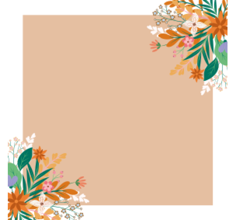 Turuncu yaz çiçekleri bardak altlığı içmek - TenStickers