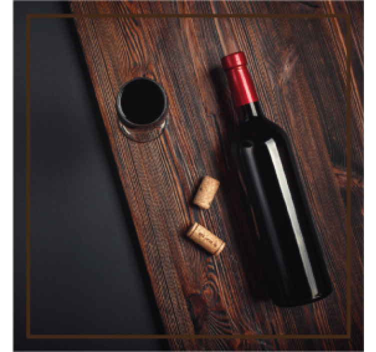 şarap ve mantarlar vintage coaster - TenStickers