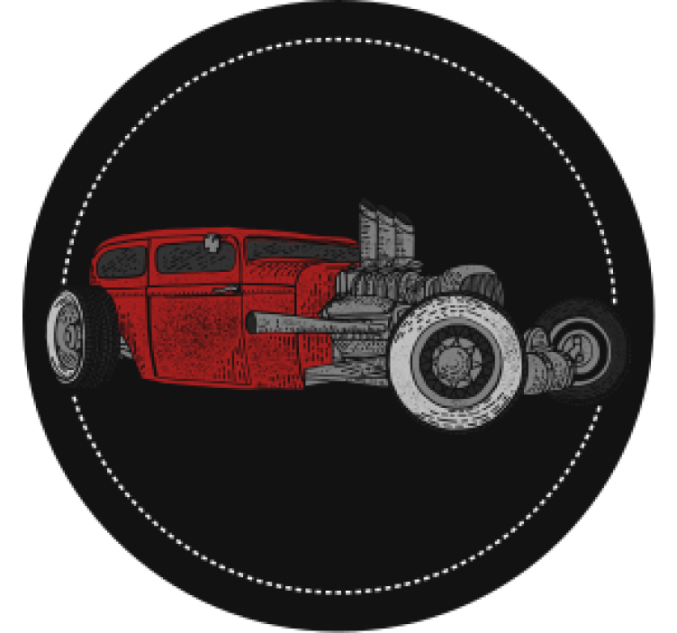 Vintage bardak altlığı klasik hot rod İllüstrasyonu - TenStickers