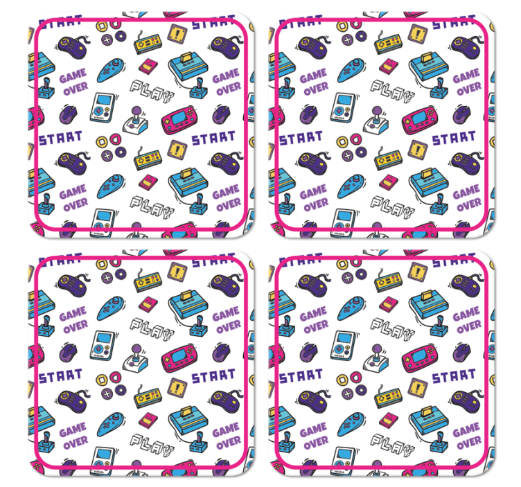 Semboller geek bardak altlıkları üzerinde retro oyun - TenStickers