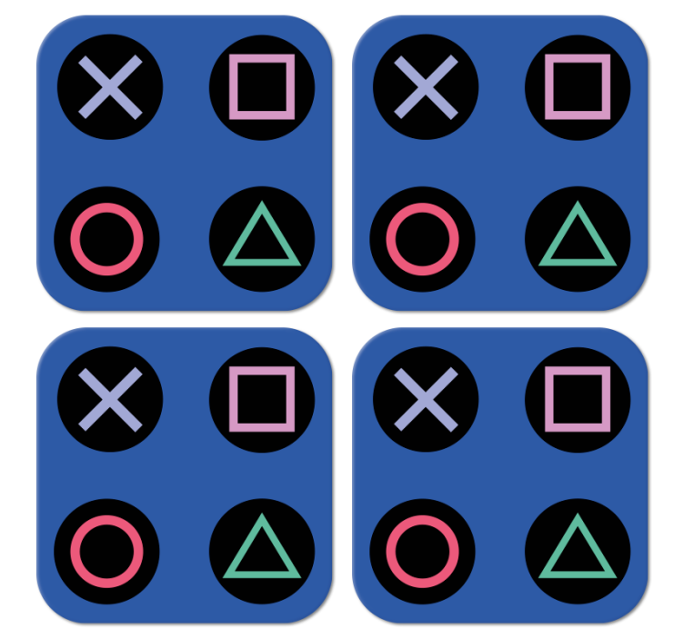 Komik renkli playstation desen geek coaster - TenStickers