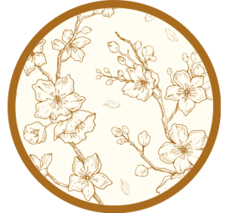 Krem çiçek sakura çiçeği modern coaster - TenStickers