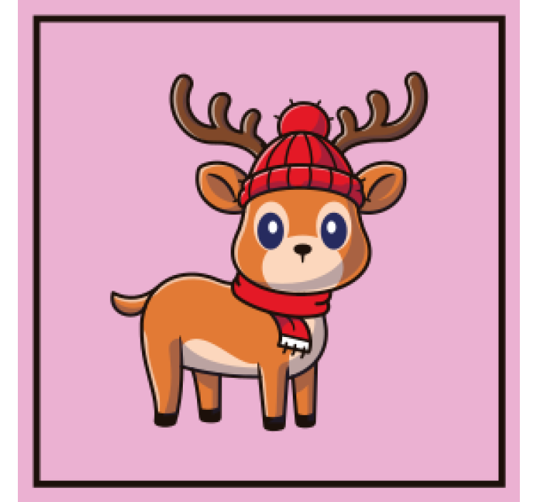 Cadılar bayramı bardak altlığı sevimli ren geyiği Şalı ile - TenStickers