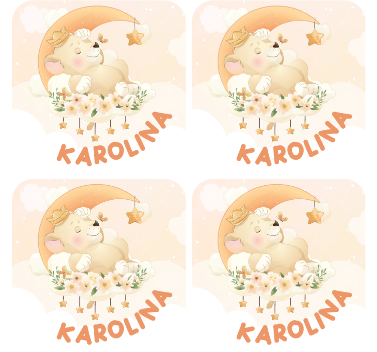 Yıldızlarla uyuyan ayı İsimli bardak altlığı - TenStickers