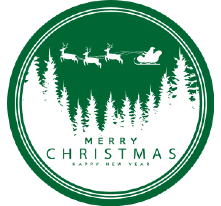 Noel bardak altlığı - neşeli santa kızak manzarası - TenStickers