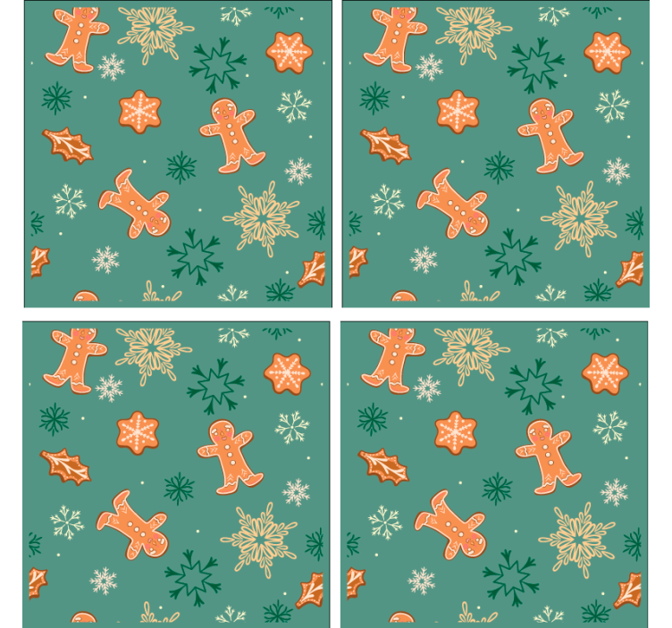 Zencefilli kurabiye deseni noel altlığı - TenStickers