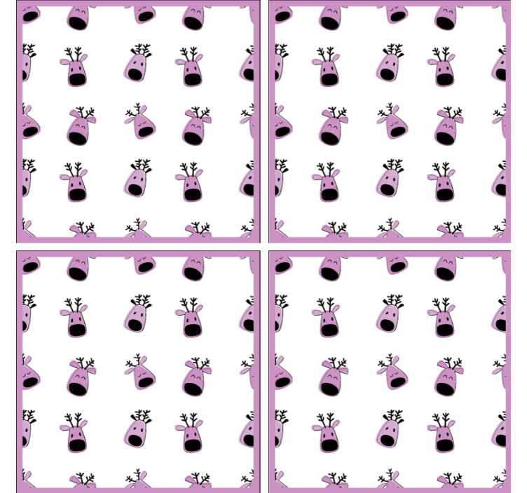 Noel bardak altlığı neşeli ren geyiği yüzleri - TenStickers