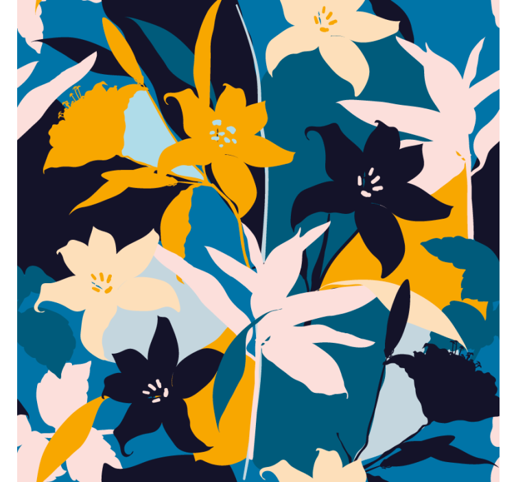 Modern bardak altlığı canlı Çiçek motifi - TenStickers