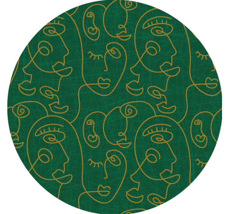 Soyut yeşil çizilmiş kadınlar daha fazla bardak altlığı - TenStickers