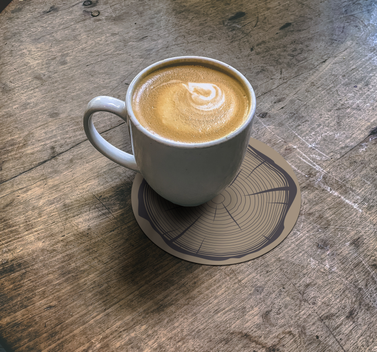 Ağaç gövdesi eski bardak altlığı - TenStickers