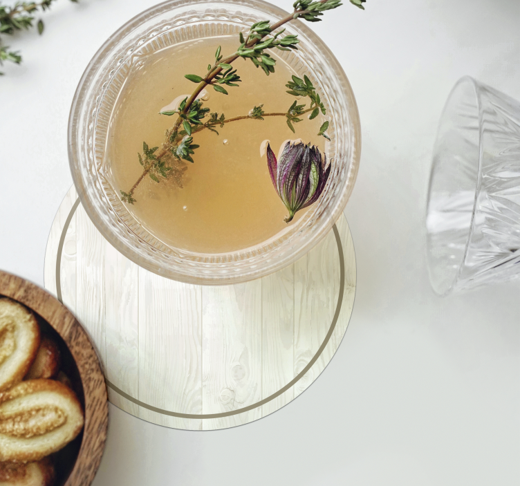 Beyaz ahşap eski bardak altlığı - TenStickers