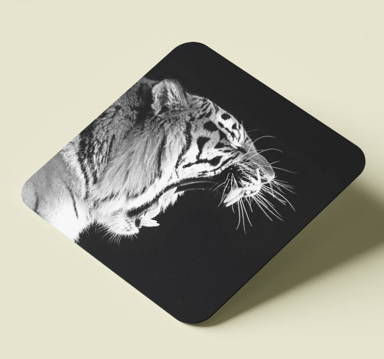 Beyaz kaplan modern coaster - TenStickers