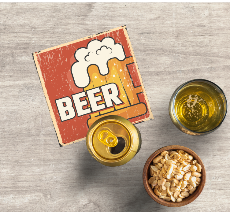 Bira eski moda tema vintage coaster - TenStickers