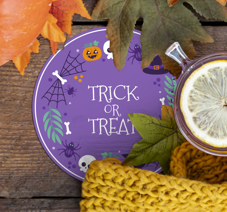 Cadılar bayramı renkli cadılar bayramı içki altlığı - TenStickers