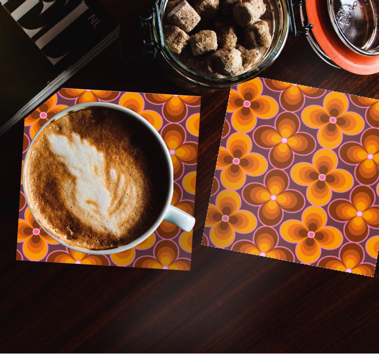 çiçek retro harika model bağbozumu coaster - TenStickers