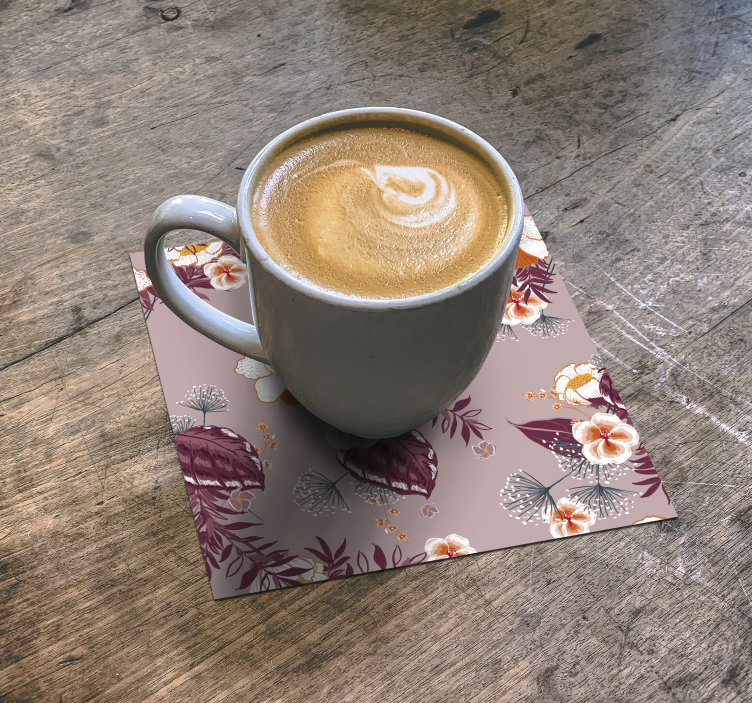 Renkli çiçek baskı bardak altlığı - TenStickers