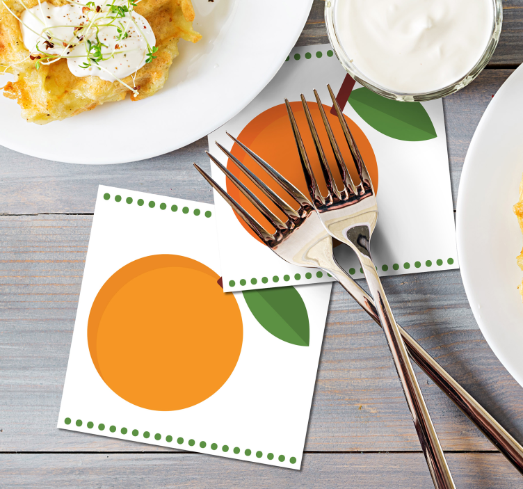 Karikatür sanatı turuncu narenciye altlığı - TenStickers