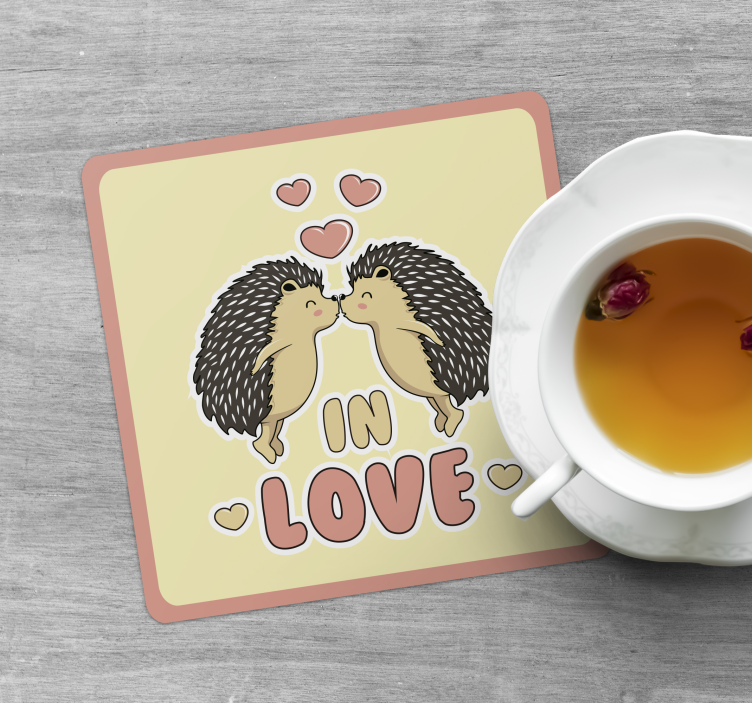 Kirpi aşk içeceği coaster - TenStickers