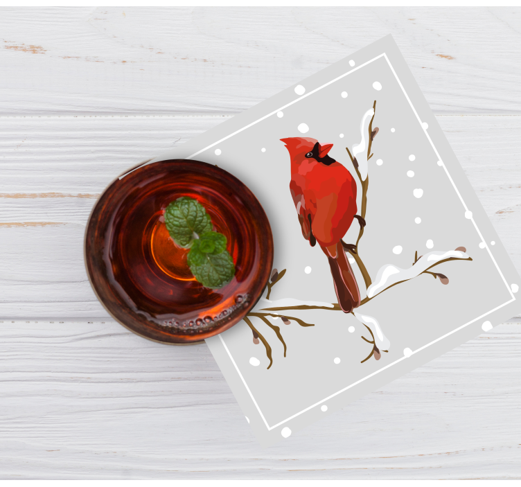 Kışın sevimli kuş noel treni - TenStickers